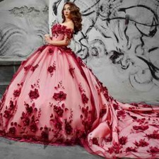 Elegant Tulle Quinceanera Dresses Appliques Off The Shoulder Beaded Sweet 15 16