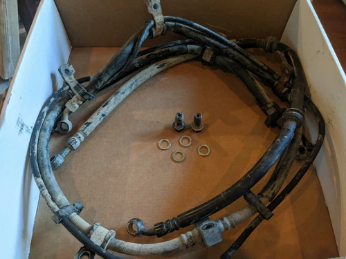 01-04 Honda Rubicon TRX500 TRX 500 Foreman Front Brake Fluid Lines Hoses/Bolts