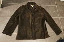 VTG J CREW MEN'S SUEDE LEATHER LINED BUTTON DOWN BROWN JACKET SZ L