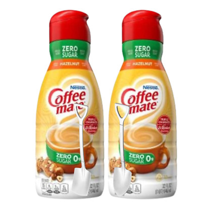 CoffeeMate Sugar Free Hazelnut Liquid Coffee Creamer 32 oz. 2 pk w/ Shovel Spoon