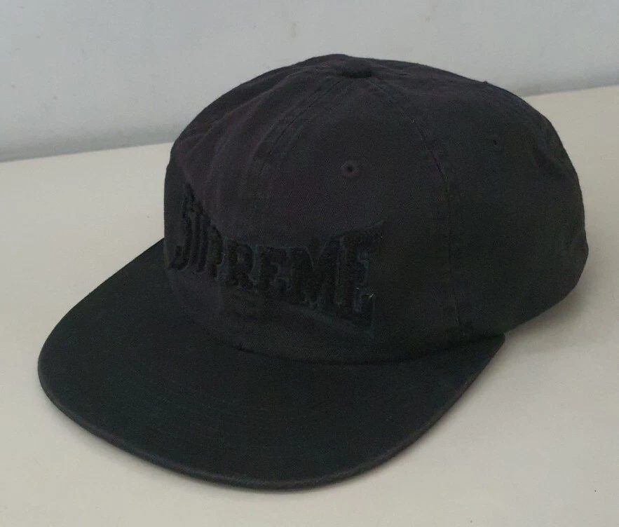SS19 Supreme Chenille Logo 6 panel hat black cap New With Tag