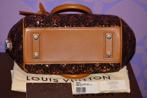 Louis Vuitton $3160 *SUNSHINE EXPRESS* Wooly BABY Souple Gold Sequin Bag LIMITED - Picture 6 of 12
