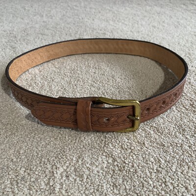 NEW DeSantis 1 1/4  1.25  Basketweave Lined Leather Belt TAN 30  SMALL MSRP $66