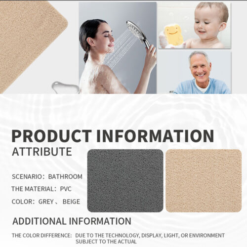 Shower Mat Rug Anti Slip Loofah Bathroom Bath Mat Carpet Water Drains Non Slip - Picture 4 of 21