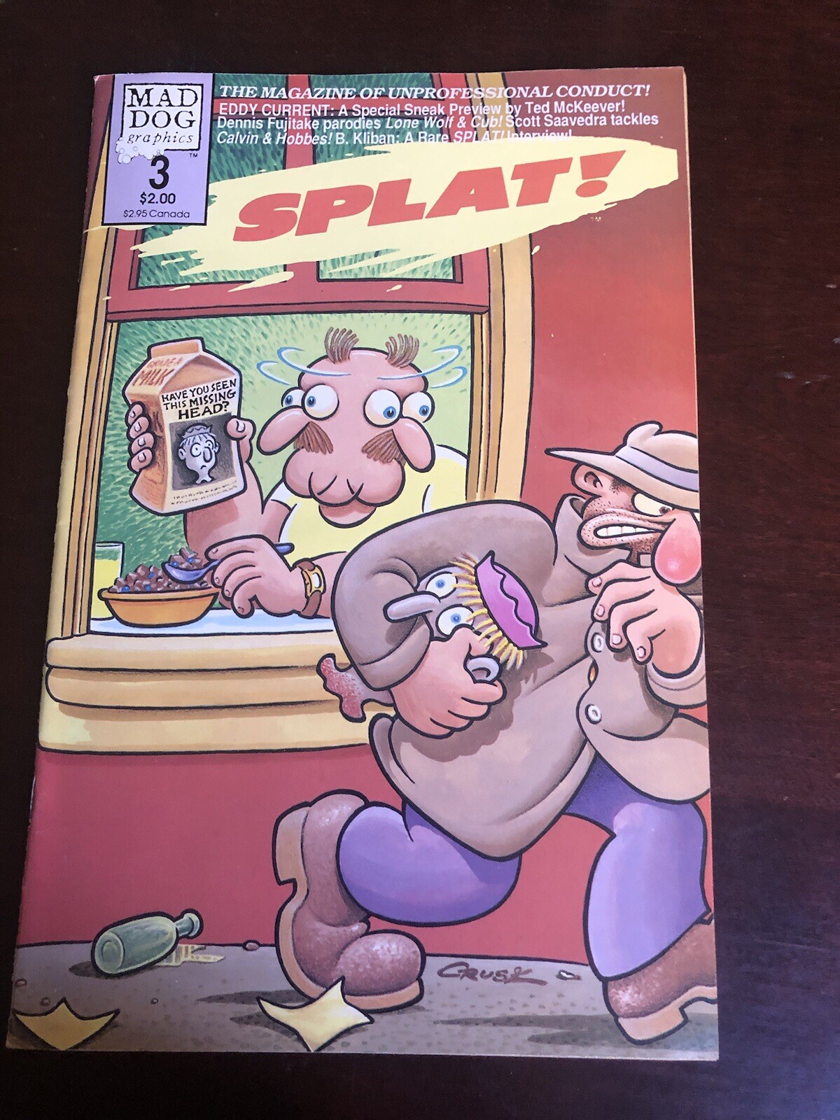 Splat! #3 1987 Howard Cruse Ted McKeever B. Kliban Calvin & Hobbes Parody