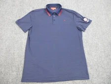 Redvanly Polo Shirt Mens Medium Blue Lightweight Golf Trump National Logo