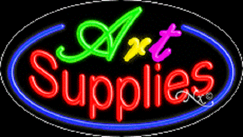 NEU "ART SUPPLY" 30x17 OVALER RAND ECHTE LEUCHTREKLAME mit SONDEROPTIONEN 14379 - Bild 1 von 3