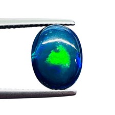 2.62 Cts Natural Ethiopian Black Opal 11x8.5mm Oval Cabochon Loose Gemstone