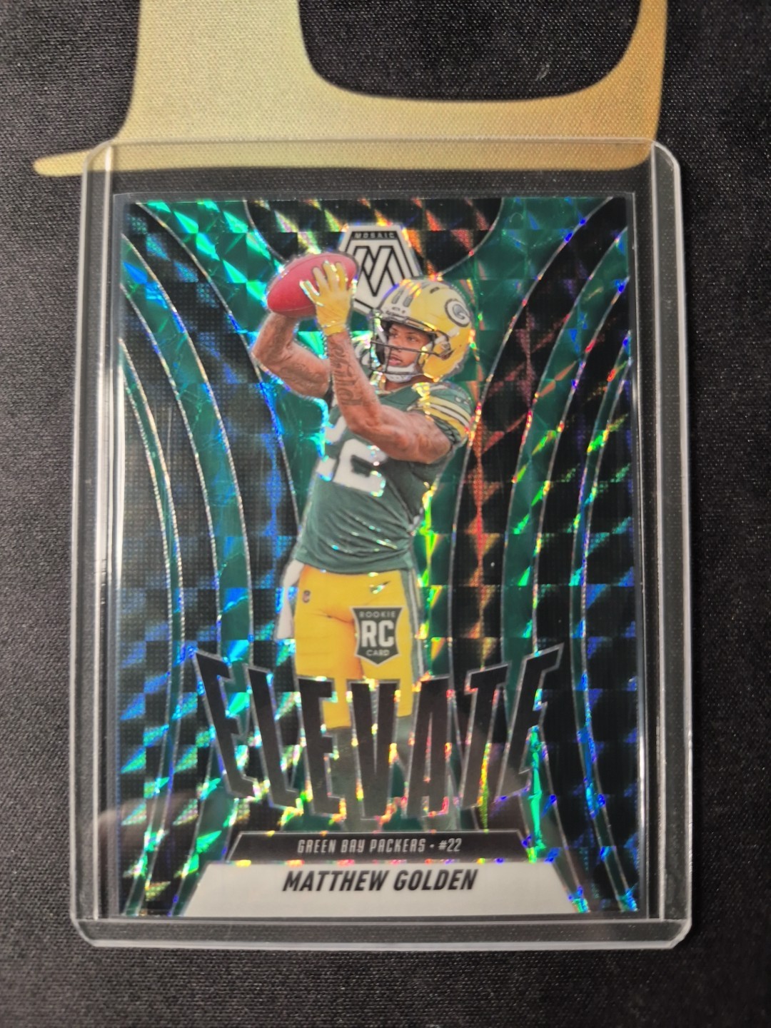 2025 Panini Mosaic - Elevate Matthew Golden #3 Green Mosaic Prizm (RC)