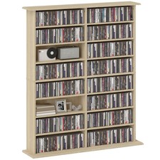 HOMCOM Mobile Libreria a 16 Ripiani per 720 CD in Legno 106.5x24x126.3 cm