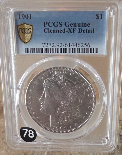1901-P Morgan Silver Dollar PCGS-Graded/Gold Shield XF Detail Historic Free Ship