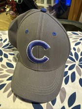 MLB Fan Favorite Chicago Cubs Blue Logo Kids Gray Baseball Cap Hook Loop Closure