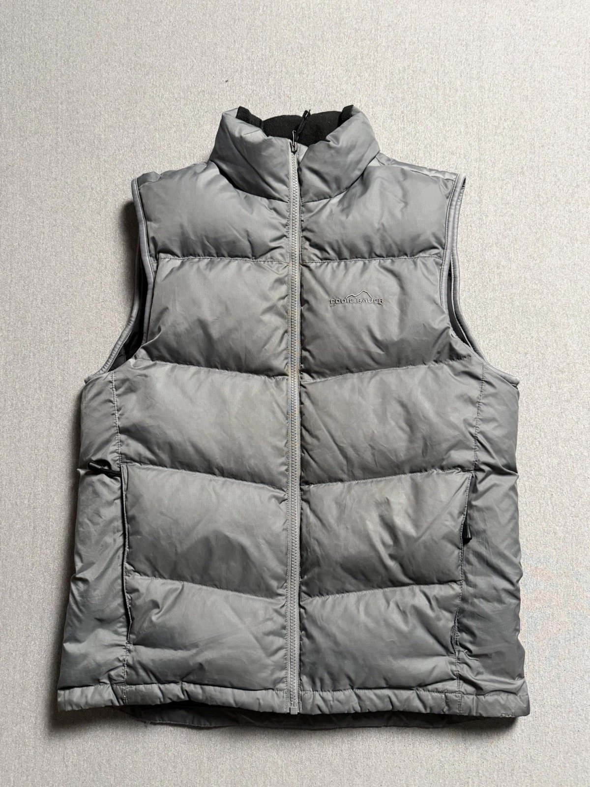 Eddie Bauer Vest Mens S Gray EB700 Goose Down Puffer Outdoors Casual