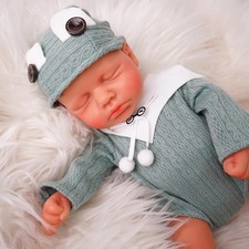 12 inch Full Silicone Reborn Baby Doll Girl Lifelike Newborn Dolls Open Mouth...