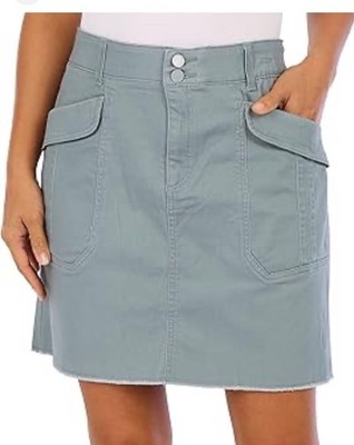 Democracy Women s Ab-solution Utility Skirt Thyme Blue Green Casual A-line 22W