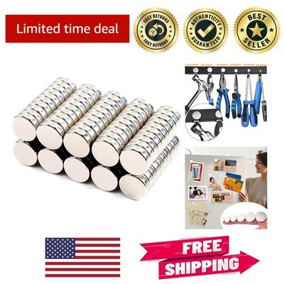 100 Pcs Heavy-Duty 10x3mm Neodymium Magnets   Versatile Round Rare Earth Set