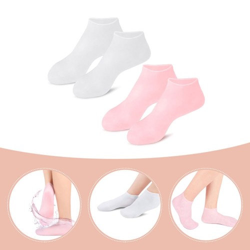 2 Pairs Peeling-feuchtigkeitsspendende Socken Frau Mit Gel Gefütterte - Bild 6 von 12