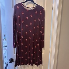 Old Navy maroon long sleeve floral dress - Large  Simplistic Flowy Brunch Winery