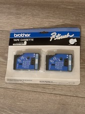 Brother TC22 P-Touch Tape Cassette Laminated Labels Blue on White .5" 2-Pack