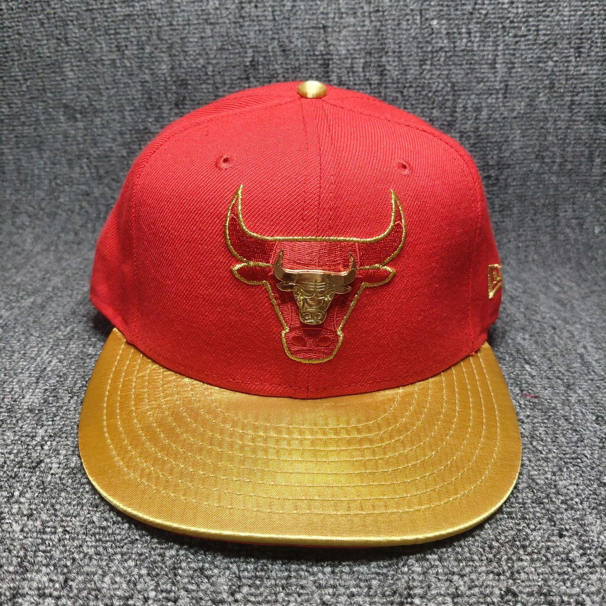 New Era Chicago Bulls NBA Red Gold Flat Brim Snapback Hat Cap