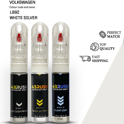 for VOLKSWAGEN VW LB9Z WHITE SILVER Touch Up Paint Scratch Repair Remove Kit Set