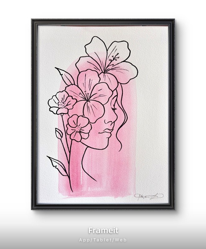 Original Feminine Hibiscus Painting By Alannah Dyer- Acrylic 9x12 in Beautiful
