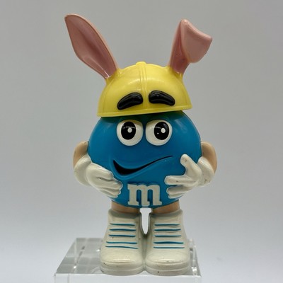 M&M's Mini Character Easter Theme Blue With Yellow Bunny Ears Hat 3.5 