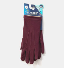 ISOTONER Women's Driving Gloves Touchscreen Stretch Lightly Lined WINE New