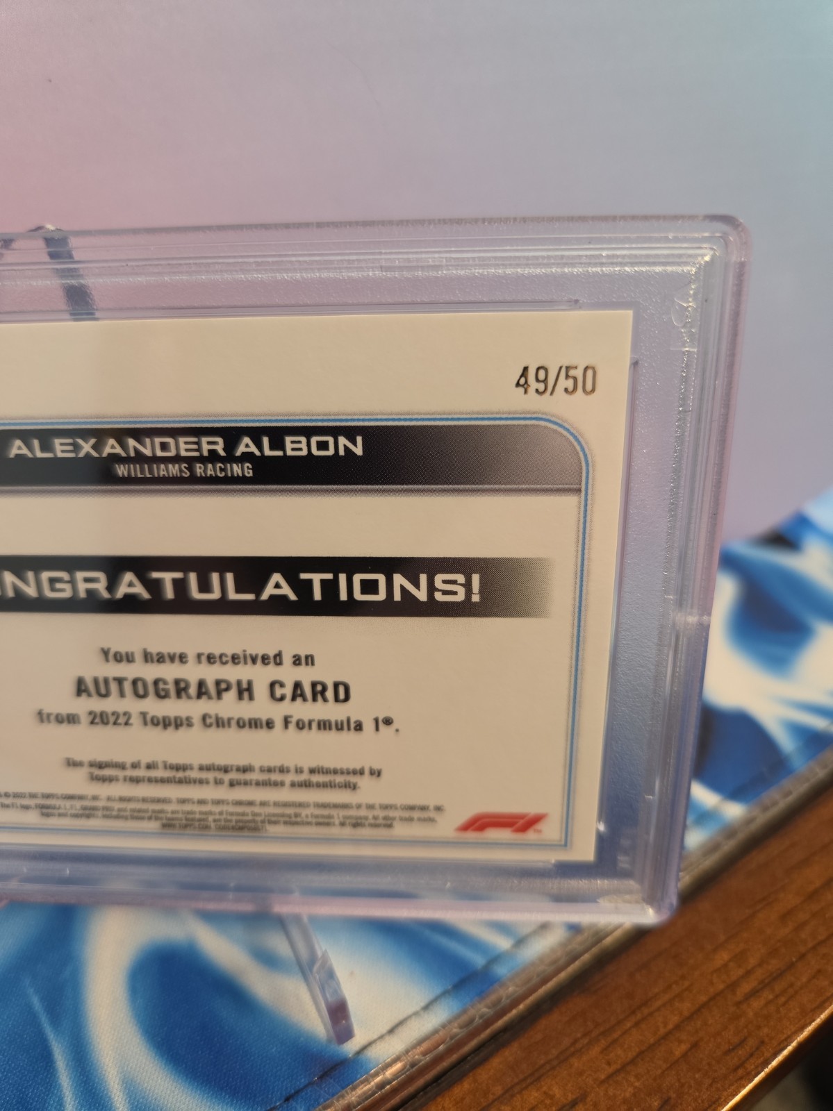 2022 Topps Chrome F1 - Alex Albon True Gold Refractor Auto (PSA 10/9) 49/50 🔥  view 3