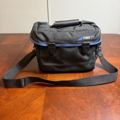 Tenba Padded Camera Bag Case 12''  Black Blue Adjustable Shoulder Strap