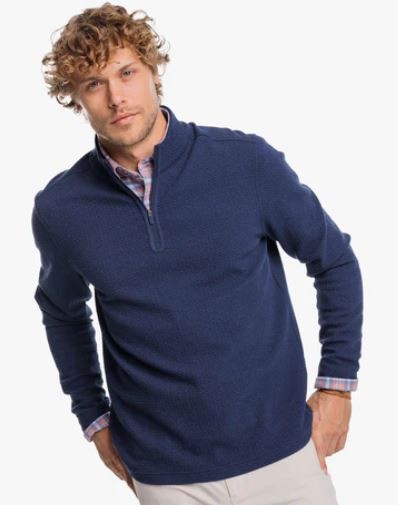 IZOD Men's Half Zip Sweatshirt, Navy, 2X-Large