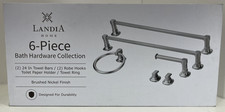 LandiA Home 6Pc Brushed Nickel Bathroom Hardware Set