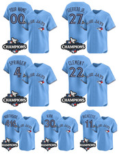 Custom Men's Blue 2025 American League Champions Vapor Stitched Jersey SZ S-6XL