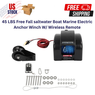 45 LBS Free Fall saltwater Boat Marine Electric Anchor Winch W/ Wireless Remote