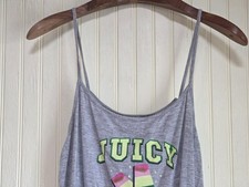 Juicy Couture Romper Womens Large Gray Sleeveless Popsicle JUICY Graphic