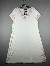 Furstenberg Chemise Pajama Gown Women s Size 12 Lace Collar White Pink
