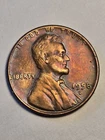 1958 D Lincoln Wheat Cent Penny 1c Very Good Details Toned Obv, Exact Coin Shown