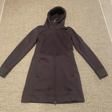 CALIA by Carrie Underwood Embossed Softshell Sherpa Hood Jacket Smoky Plum S
