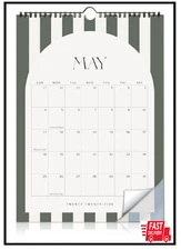 Aesthetic 2025-2026 Wall Calendar - Runs from May 2025 Until December 2026