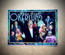 Mean Gene Okerlund Sports Card Themed Holographic Sticker  2.5in x 3.5in