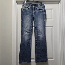 Vigoss Jeans Women's Heritage Fit Chelsea Boot Cut Medium Wash Blue Size 1/2 L31