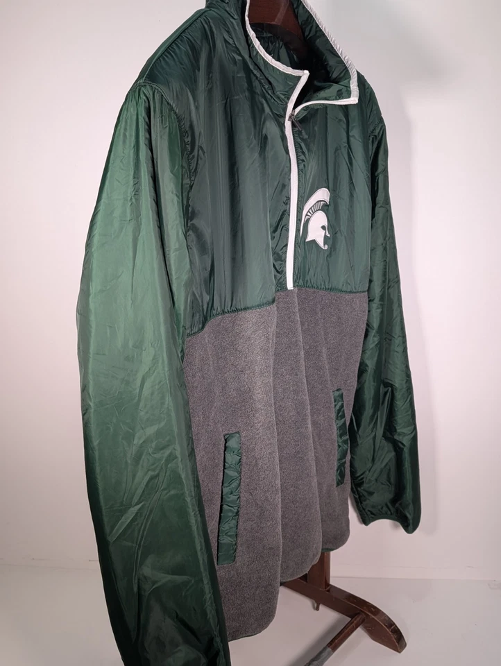 Jersey Michigan State Spartans para hombre talla 2XL 1/4 cremallera gris/verde - polar Foto 3 de 4