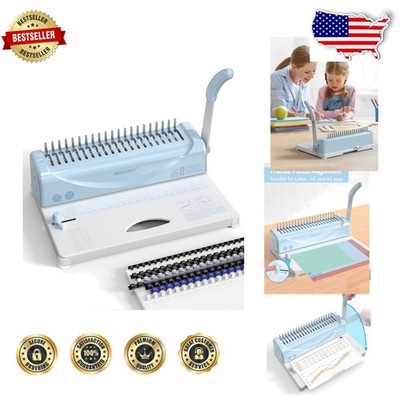 Heavy Duty Blue Comb Binding Machine, 21-Hole, 450 Sheets Capacity