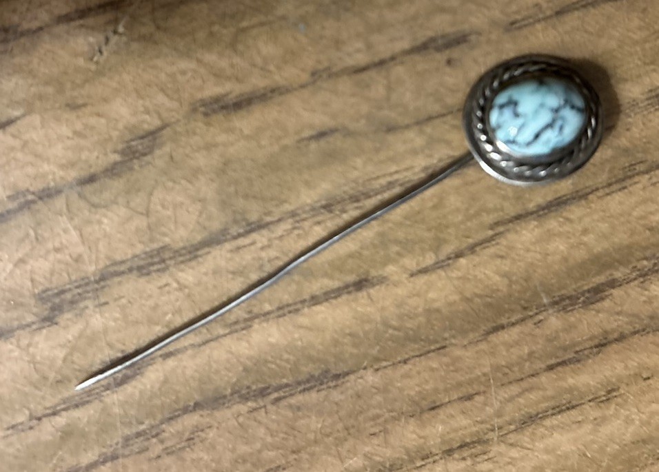 Native American 3” Solid Sterling Silver Natural … - image 2