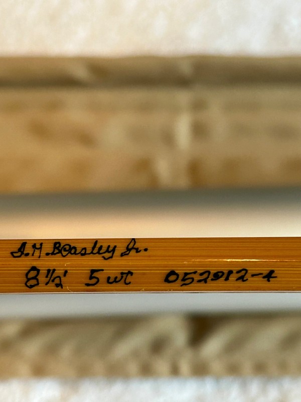 James ( Jim) Beasley - Bamboo Rod , 8.5ft , 5 weight , three piece w/ extra tip