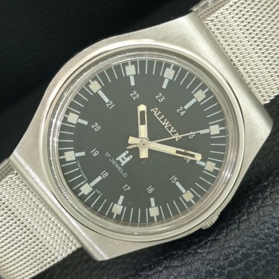 VINTAGE ALLWYN 6300A HANDAUFZUG INDIEN HERREN ORIGINAL ZIFFERBLATT UHR a708146-2