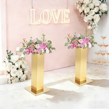 23.62in Gold Wedding Centerpieces Display Stand Metal Flower Cake Holders 2 PACK