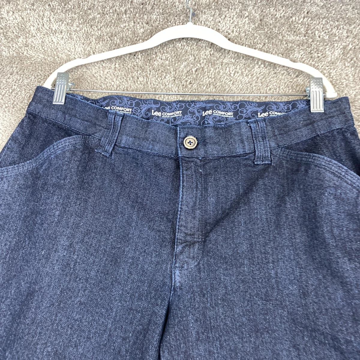 Lee Comfort Stretch Waistband Straight Leg Jeans Women's 36x28 Blue High  Rise