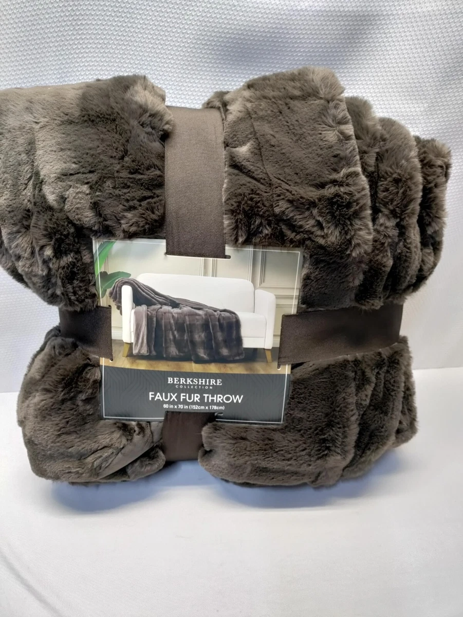 Berkshire Collection Faux Fur Plush Throw Blanket, 60x70, Choose Color