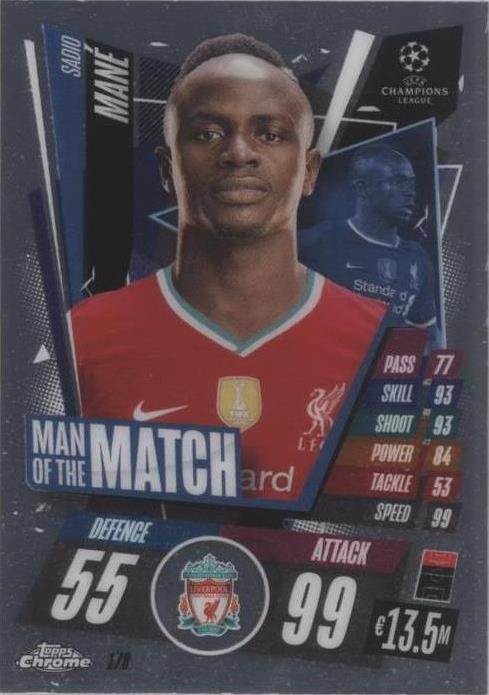 2020-21 Topps Chrome Match Attax UCL Sadio Mané #178 - 1 of 1
